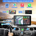 2025 Upgraded Wireless Carplay Stereo with Suction Mount, Rear Camera, Seamless Mirrorlink, Supports Landscape & Portrait Modes TikTokShopBlackFriday