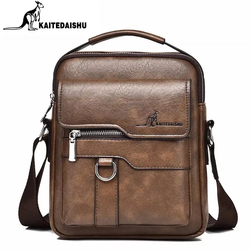 BlackFriday Men's Casual Shoulder Bag, Large Capacity Multifunctional PU Travel Crossbody Bag, Waterproof & Wear-Resistant, Versatile Fashion Bag