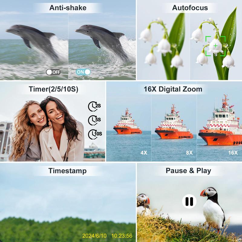 4K Digital Camera for Photography & Video Autofocus, 48MP Vlogging Camera, Compact Camera 16X Digital Zoom with 3.0 Inch Flip Screen, 32G SD Card