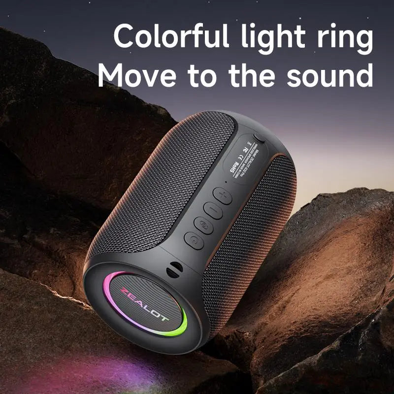 Portable Wireless Bluetooth-compatible Speaker, 15W Stereo Sound Speaker&super bass with RGB Light Effect, Waterproof Wireless Speaker for Home Outdoor Camping hiking cycling Halloween Gifts, Portable Speaker, Multifunctional Wireless Speaker