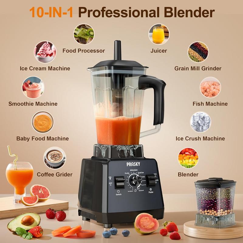 Professional Blender Kitchen for Blender 68oz BPA Free 2 Containers Countertop Blenders Ice Crushing&Max.2400Watts/1000Watts Blender and Grinder Combo 25000RPM , Smoothies/Juice/Nuts BUTTER/Food Processor/Kitchen Appliances /SMARTLIVING