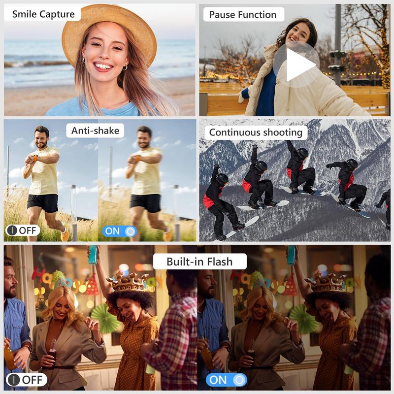 4K Digital Camera for Photography & Video Autofocus, 48MP Vlogging Camera, Compact Camera 16X Digital Zoom with 3.0 Inch Flip Screen, 32G SD Card