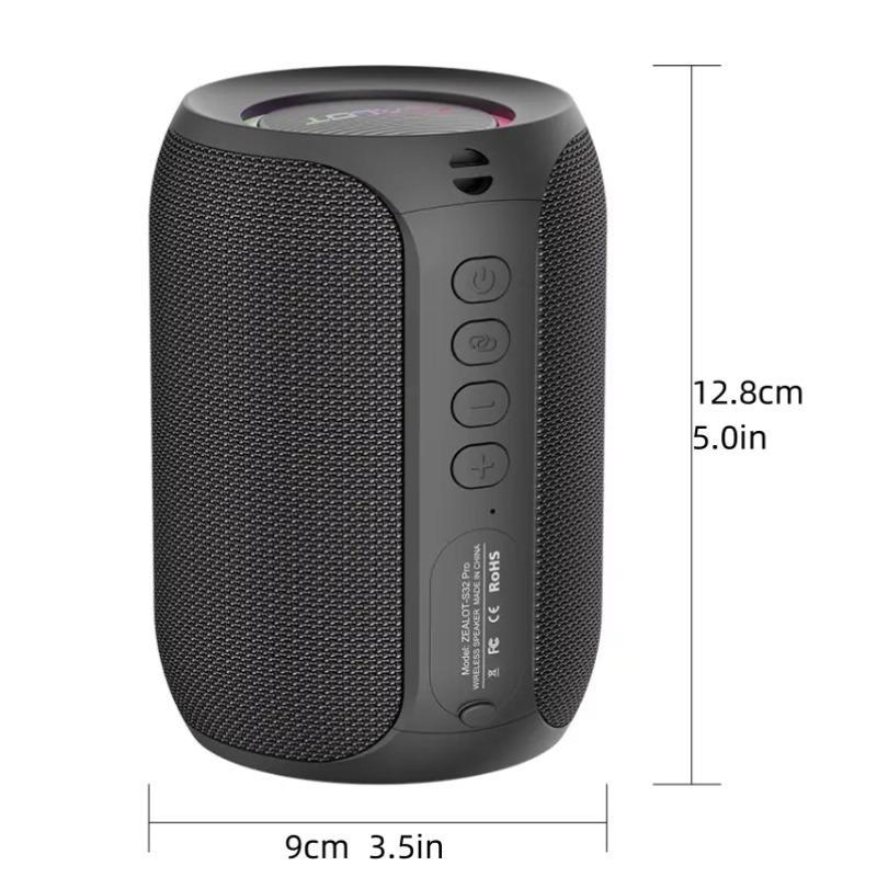Portable Wireless Bluetooth-compatible Speaker, 15W Stereo Sound Speaker&super bass with RGB Light Effect, Waterproof Wireless Speaker for Home Outdoor Camping hiking cycling Halloween Gifts, Portable Speaker, Multifunctional Wireless Speaker