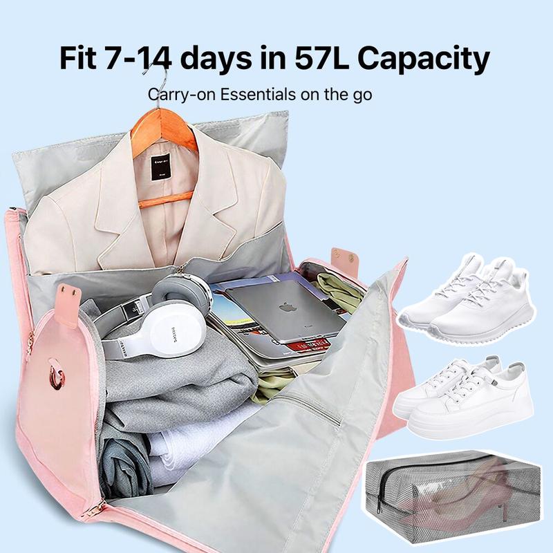 Travel Duffle Bag with Garment & Shoe Compartment, Carry On Weekender Bag for Women & Men, Airline Approved Personal Item, Waterproof Overnight Gym Hospital Bag,Holiday Travel, Christmas & Thanksgiving Gift, Black Friday Deal |TikTokShopBlackFriday