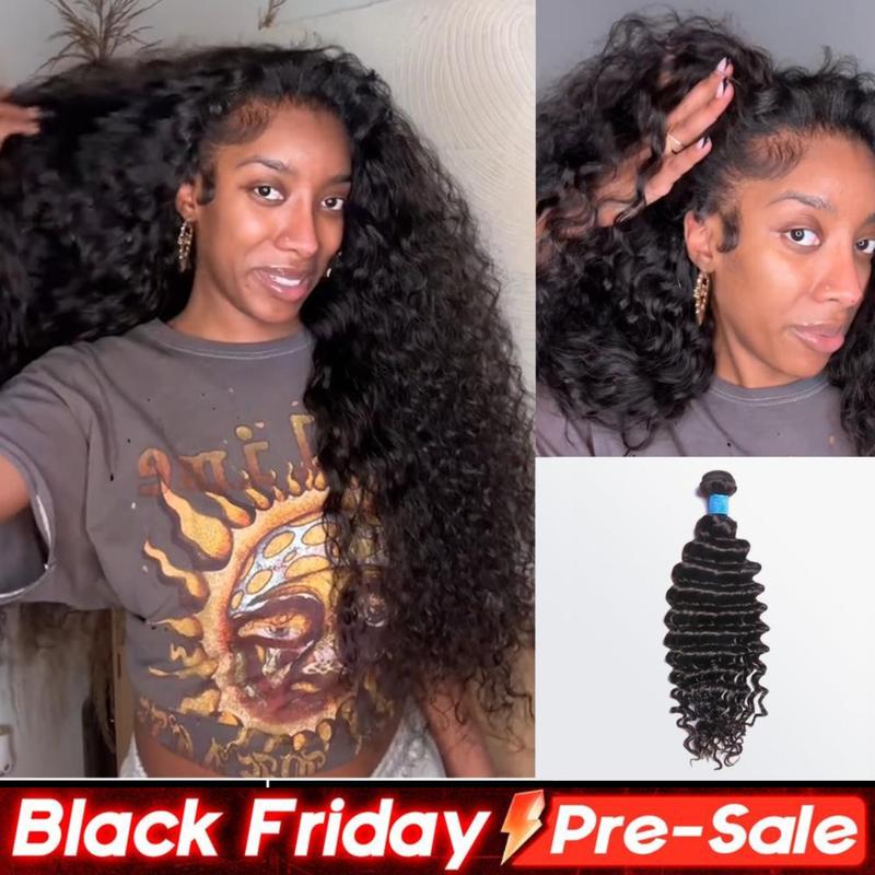 Ashine Vacation Hair 10A Brazilian Virgin 100% Human Hair Deep Wave Deep Curly Bundles Sew In Quick Weave Ponytail Closure Extensions One-directional Cuticles-sleek, Tangle-resistant, and Re-wearable 12-30 Inches Afro Kinky Bulk