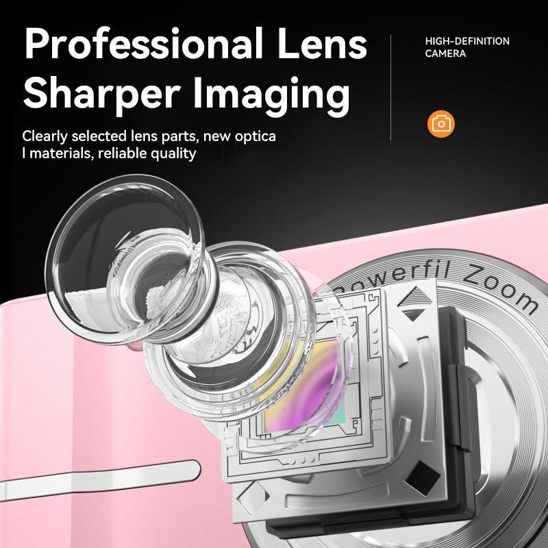 FHD 1080P Digital Camera with SD Card, 16X Digital Zoom, Pocket-Sized Portable Point and Shoot Camera for Teenagers, Students & Adults, Tech Gadgets for Gift