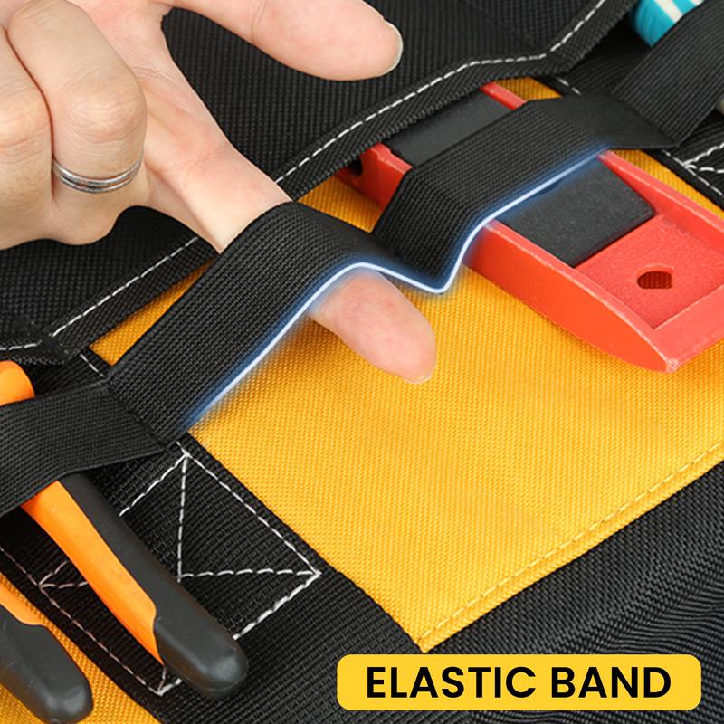 Tool Bag, 20-inch Tool Organisers, 600 Denier Large Tool Bag for Home DIY & Equipment Storage, Yellow and Black