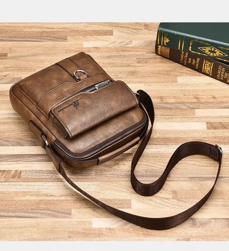 BlackFriday Men's Casual Shoulder Bag, Large Capacity Multifunctional PU Travel Crossbody Bag, Waterproof & Wear-Resistant, Versatile Fashion Bag