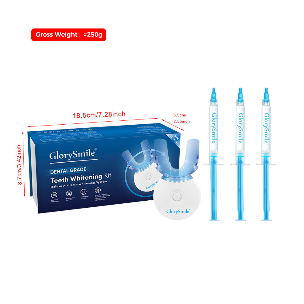 Dental Grade Teeth Whitening Kit w/ 28x LED Light 3 Carbamide Peroxide Gels 10-Min Fast Whitening Non-Sensitive Formula Buy 1 Get 1 Free