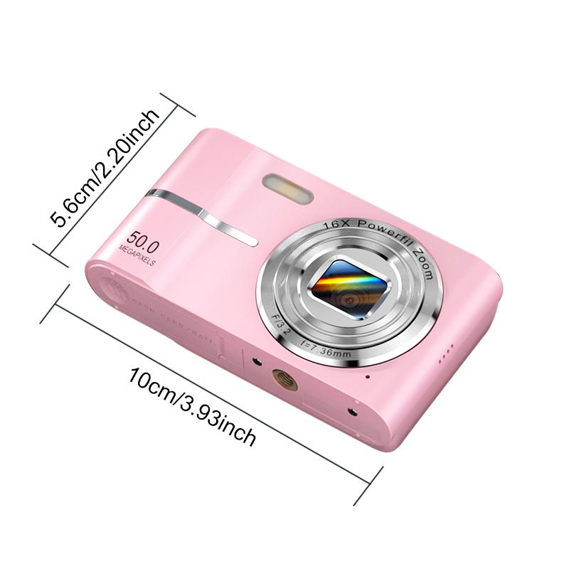 FHD 1080P Digital Camera with SD Card, 16X Digital Zoom, Pocket-Sized Portable Point and Shoot Camera for Teenagers, Students & Adults, Tech Gadgets for Gift