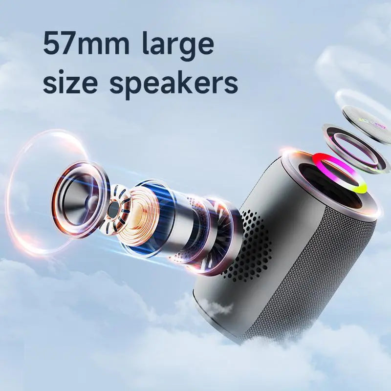 Portable Wireless Bluetooth-compatible Speaker, 15W Stereo Sound Speaker&super bass with RGB Light Effect, Waterproof Wireless Speaker for Home Outdoor Camping hiking cycling Halloween Gifts, Portable Speaker, Multifunctional Wireless Speaker