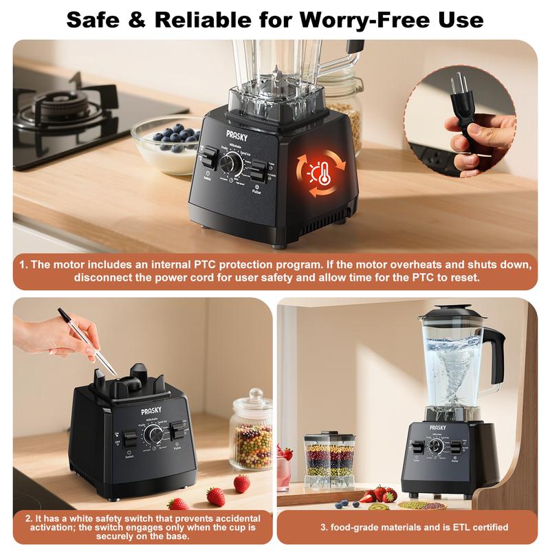 Professional Blender Kitchen for Blender 68oz BPA Free 2 Containers Countertop Blenders Ice Crushing&Max.2400Watts/1000Watts Blender and Grinder Combo 25000RPM , Smoothies/Juice/Nuts BUTTER/Food Processor/Kitchen Appliances /SMARTLIVING