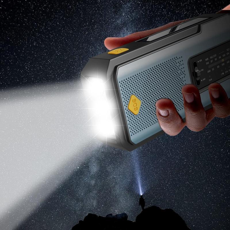 Hand-Crank/Solar Radio, Emergency Audio Radio Equipment with 2000mAh Power Bank & LED Light, Summer Portable Compact SOS Alarm Weather Radio, Multifunctional Radio, Outdoor Essentals, Gift #TOP PICKS