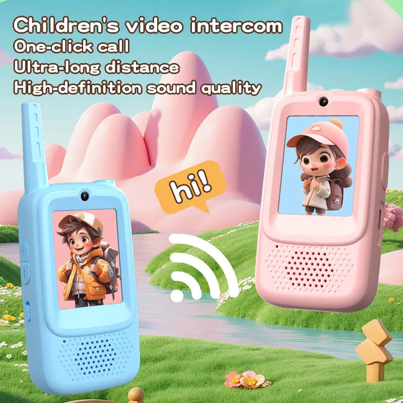 Video Walkie Talkies for Kids, Handheld 2 Pack Rechargeable Video Intercom Kids Walkies Talkies, Indoor Outdoor Toys for Family Games, Outside, Camping, Hiking for Boys Girls Ages 3-12, Christmas gift, Birthday gift, New year gift