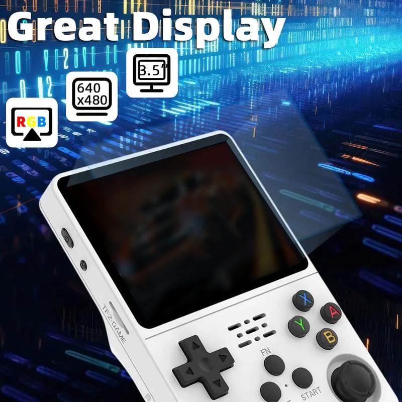 Video Handheld Game Console Linux System 3.5 in IPS Screen Built in 3000mAH Battery 64G TF Card Preinstalled Gamess for Christmas, Thanksgiving, Holiday Gift