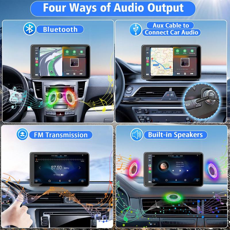 2025 Upgraded Wireless Carplay Stereo with Suction Mount, Rear Camera, Seamless Mirrorlink, Supports Landscape & Portrait Modes TikTokShopBlackFriday