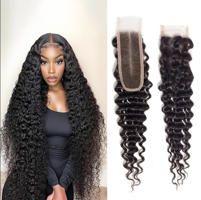 Ashine Vacation Hair 10A Brazilian Virgin 100% Human Hair Deep Wave Deep Curly Bundles Sew In Quick Weave Ponytail Closure Extensions One-directional Cuticles-sleek, Tangle-resistant, and Re-wearable 12-30 Inches Afro Kinky Bulk