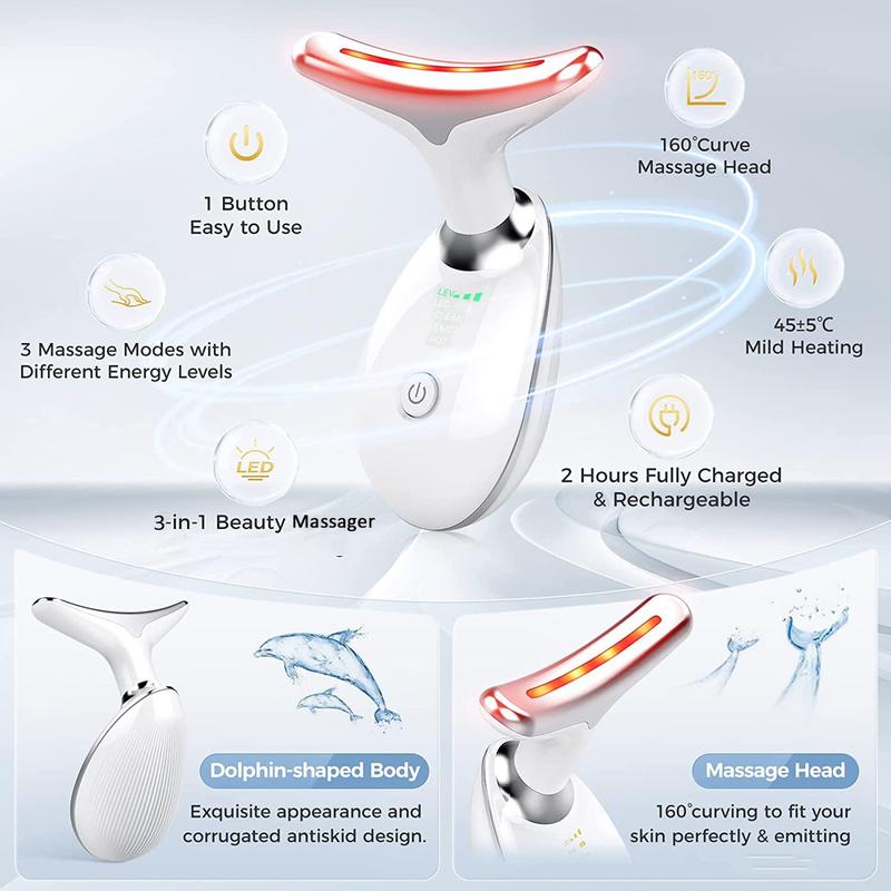 Facial Beauty Instrument: 3-in-1 Neck Massager for Face, Neck & Leg – Fun Touch for Daily Relaxation