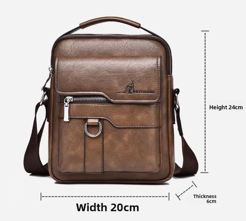 BlackFriday Men's Casual Shoulder Bag, Large Capacity Multifunctional PU Travel Crossbody Bag, Waterproof & Wear-Resistant, Versatile Fashion Bag
